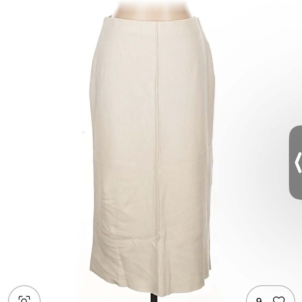 ZARA White Knit Midi Skirt – Minimalist Stretch Fit - Picture 4 of 4